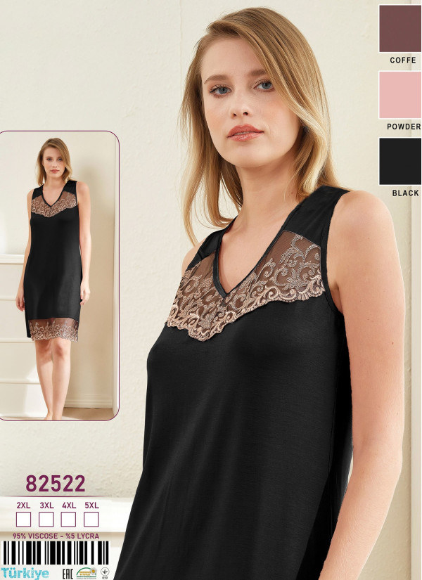 Caroline 82522 Оптом Турция Фабрика Ночная Сорочка 2XL+3XL+4XL+5XL Caroline 82522 Купить Оптом с Турции