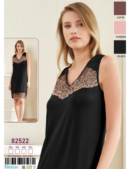 Caroline 82522 Оптом Турция Фабрика Ночная Сорочка 2XL+3XL+4XL+5XL Caroline 82522 Купить Оптом с Турции