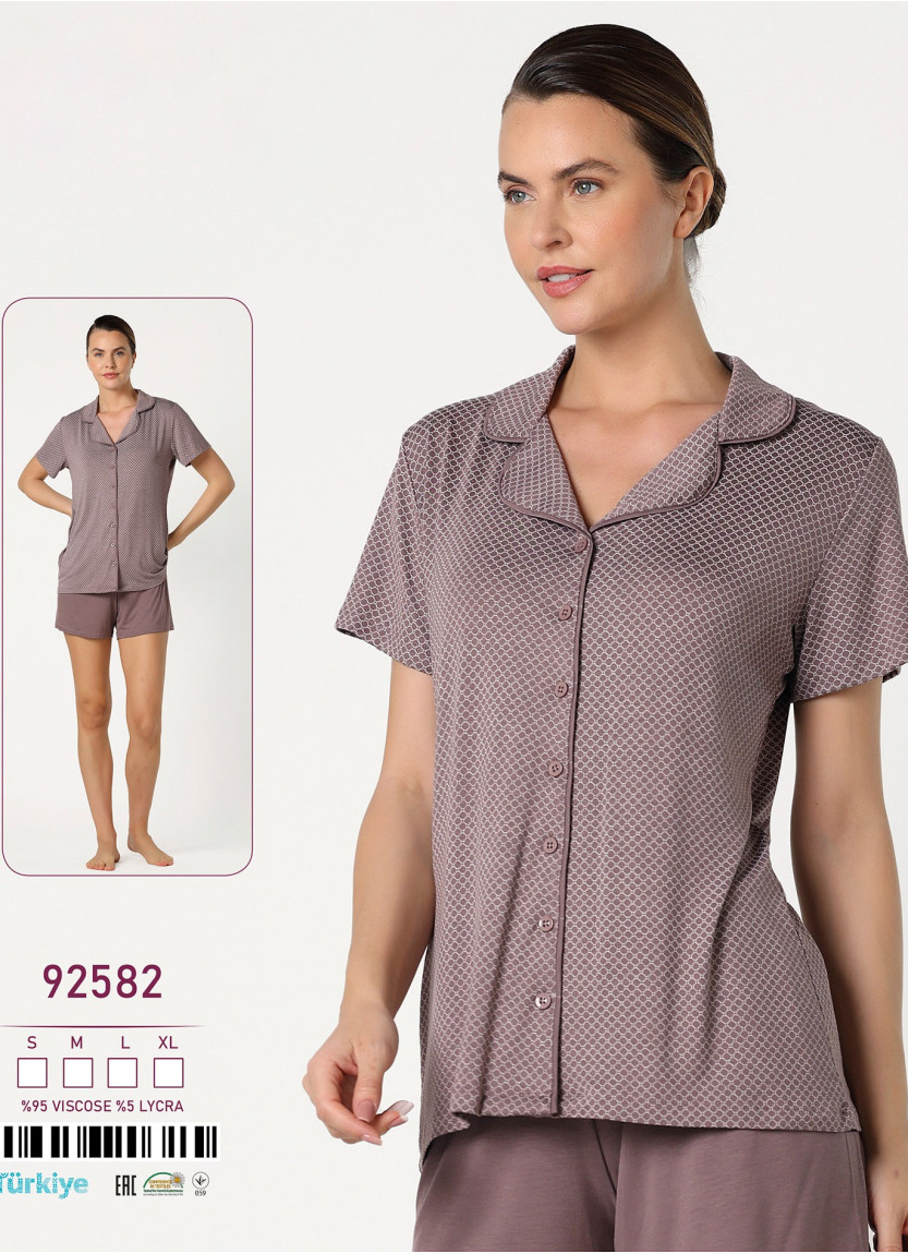 Caroline 92582 Shorts Homewear Set (S+M+L+XL) — Turkish textile wholesale