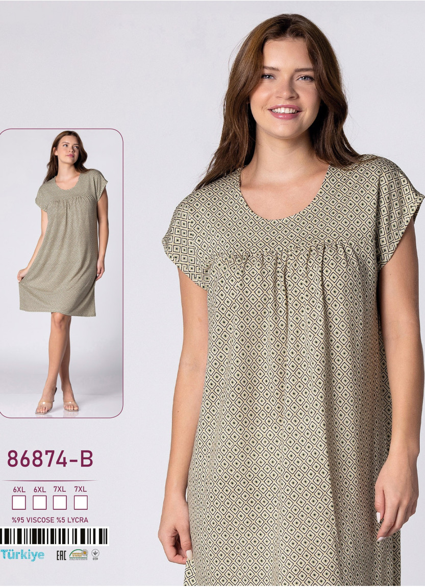 Ночная Сорочка (6XL+6XL+7XL+7XL) Caroline Caroline 86874-B — прямые поставки из Турции