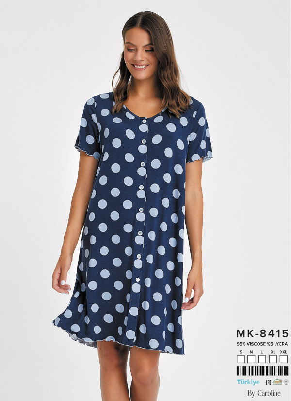 Халат Женский Домашний на Пуговицах (S+M+L+XL+XXL) la notte Caroline MK-8415 — купить оптом со Стамбула