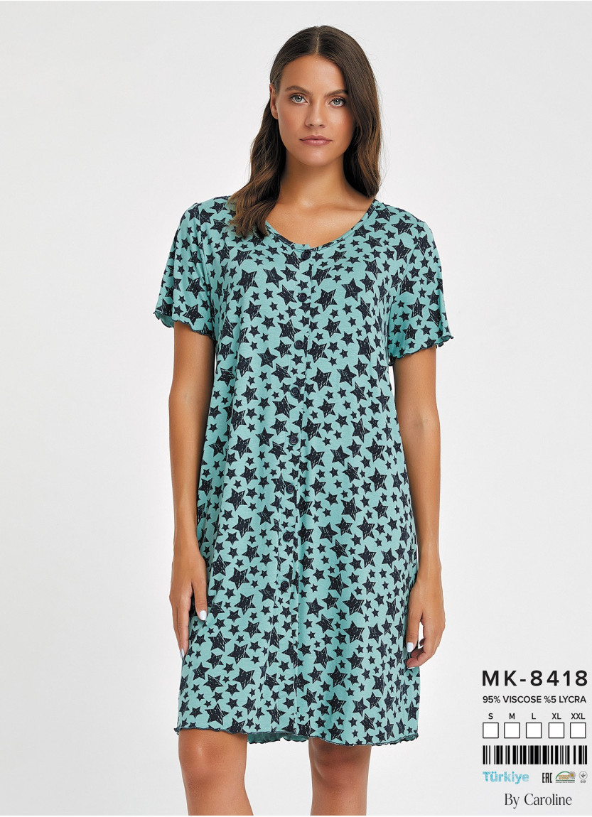 Халат Женский Домашний на Пуговицах (S+M+L+XL+XXL) la notte Caroline MK-8418 — оптом от турецкой фабрики