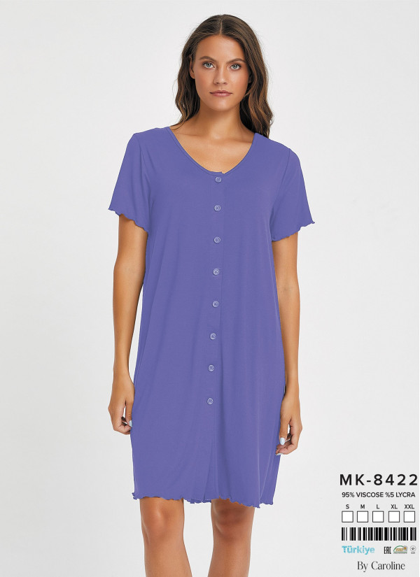 Халат Женский Домашний на Пуговицах (S+M+L+XL+XXL) la notte Caroline MK-8422 — оптом от турецкой фабрики