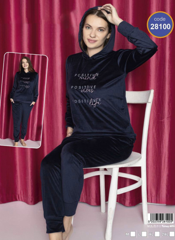Lady 28100 Velour Pants Homewear Set (M+L+XL+2XL) — Istanbul wholesale supplier