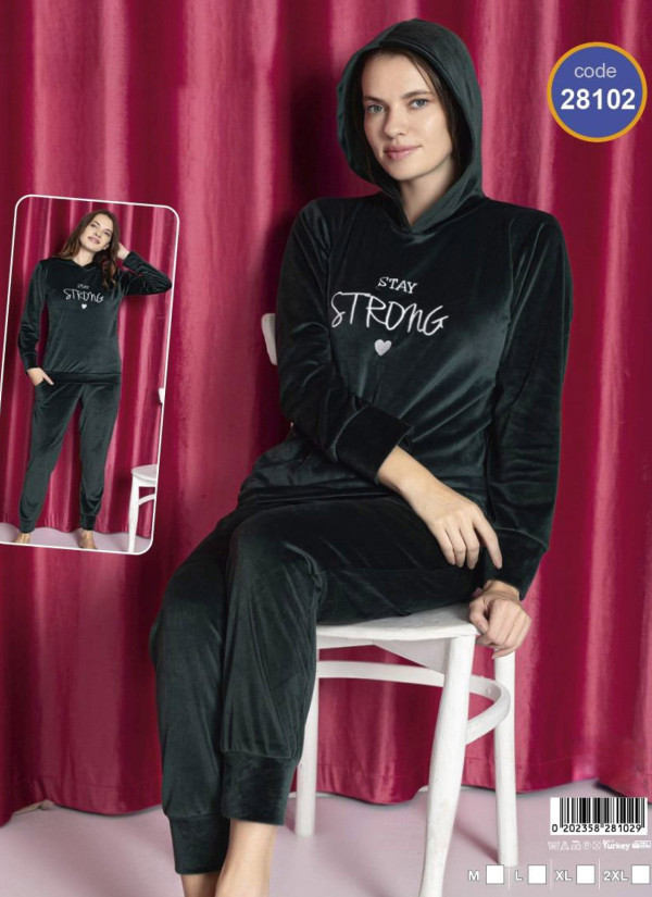 Lady 28102 Velour Pants Homewear Set (M+L+XL+2XL) — Turkey wholesale collection