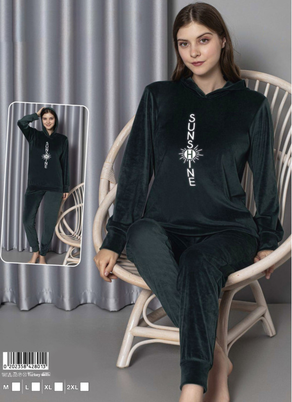 Lady 28113 Velour Pants Homewear Set (M+L+XL+2XL) — Istanbul wholesale supplier
