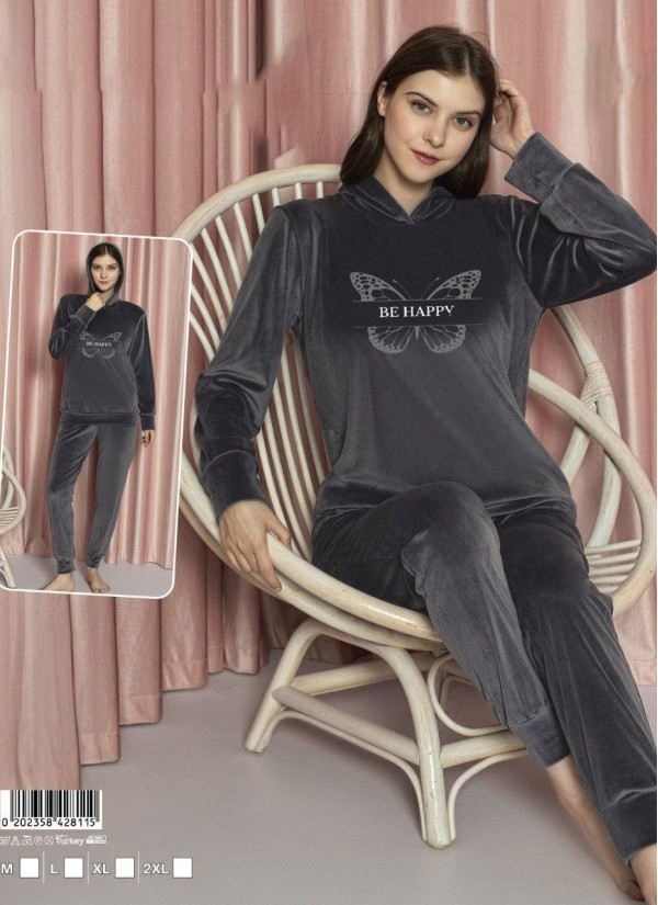 Lady 28115 Velour Pants Homewear Set (M+L+XL+2XL) — Turkey wholesale collection