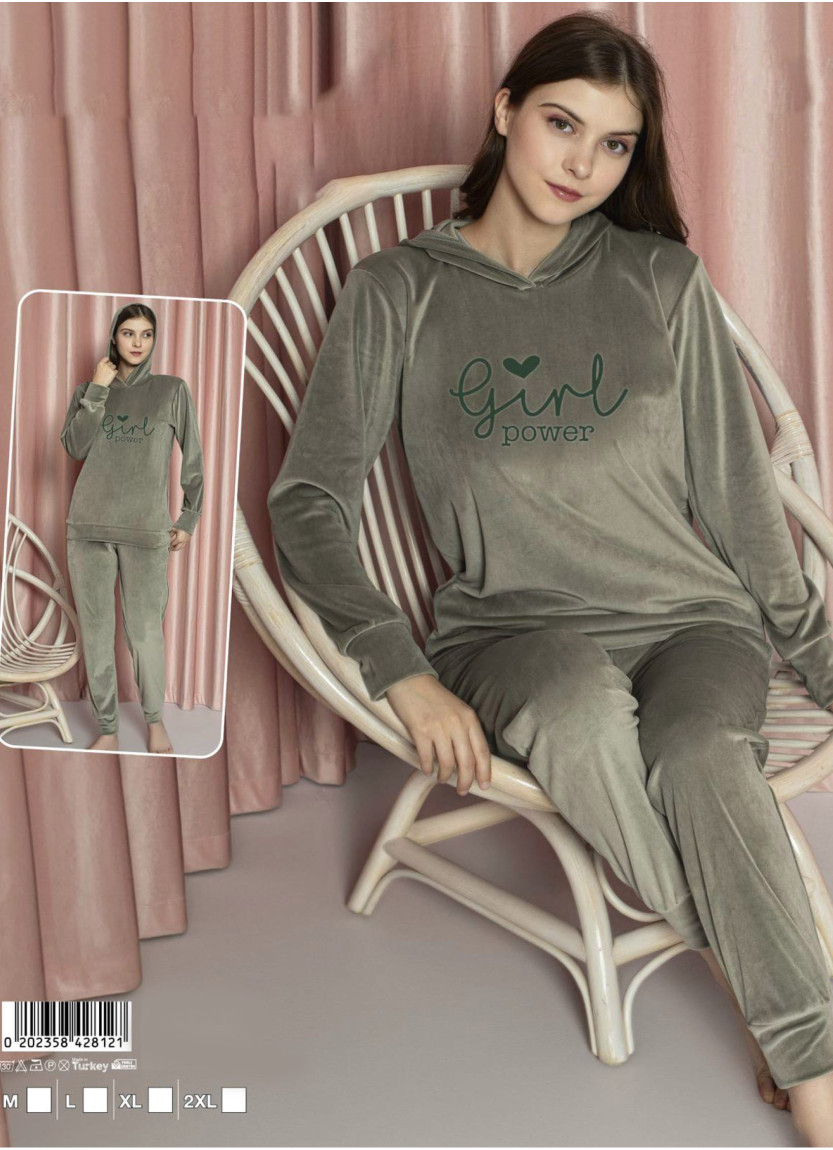 Lady 28121 Velour Pants Homewear Set (M+L+XL+2XL) — Turkey wholesale collection