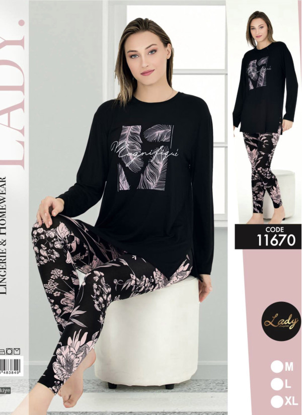 Lady 11670 Pants Homewear Set (M+L+XL) — Istanbul wholesale supplier