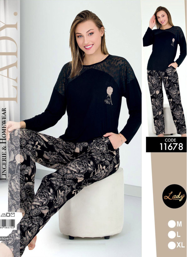 Lady 11678 Pants Homewear Set (M+L+XL) — Istanbul wholesale supplier
