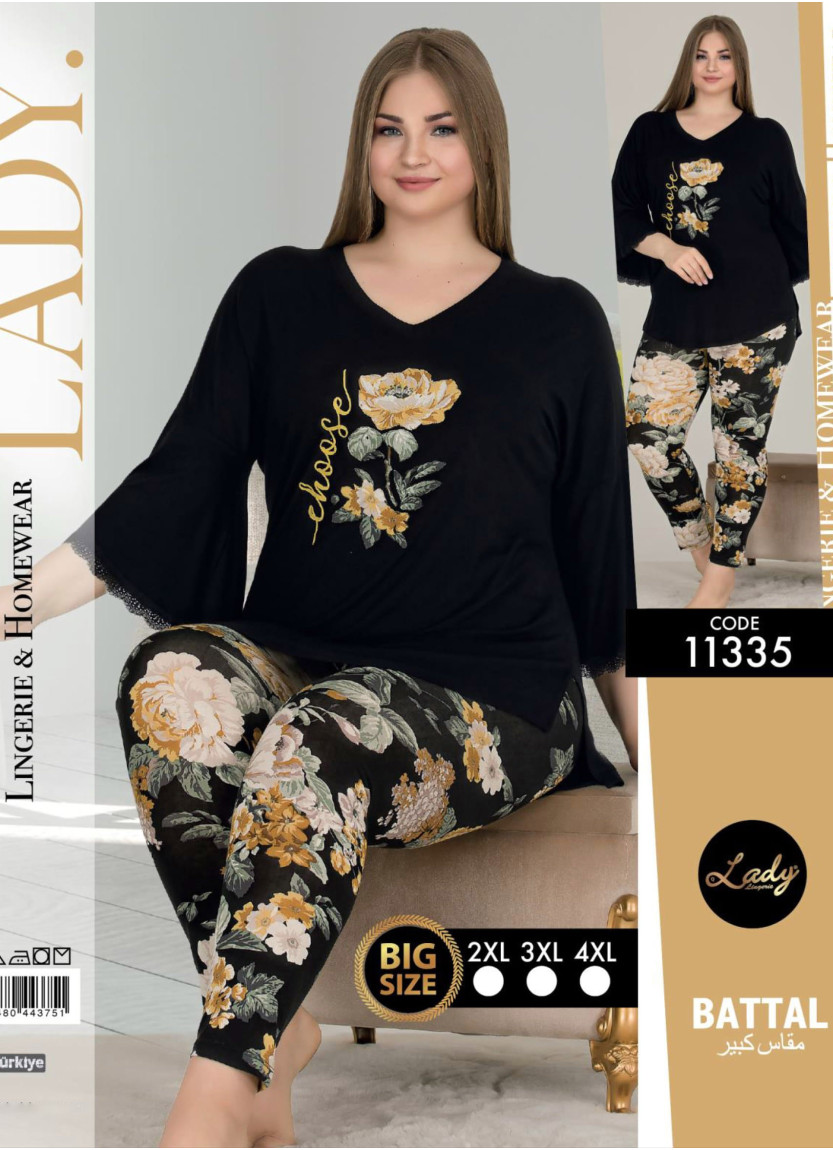 Lady 11335 Btl Uz Pants Homewear Set (2XL+3XL+4XL) — Turkey wholesale collection