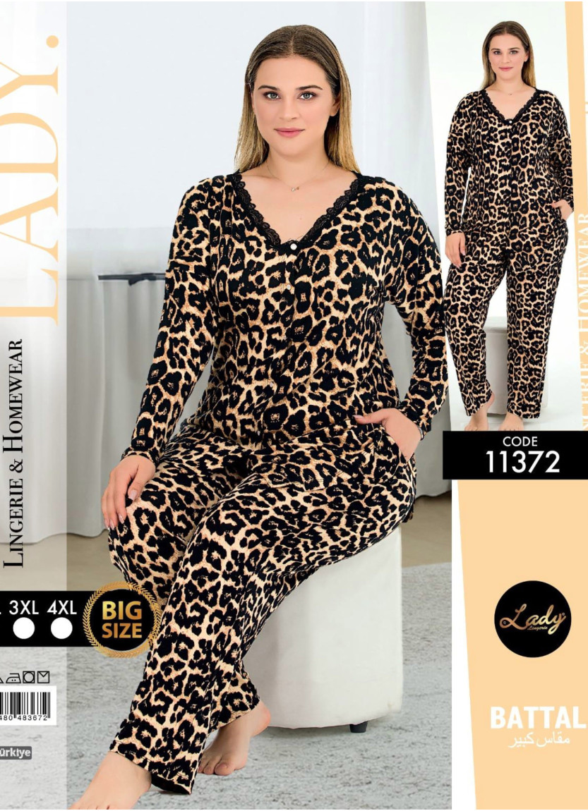 Lady 11372 Btl Uz Pants Homewear Set (2XL+3XL+4XL) — Turkish factory wholesale