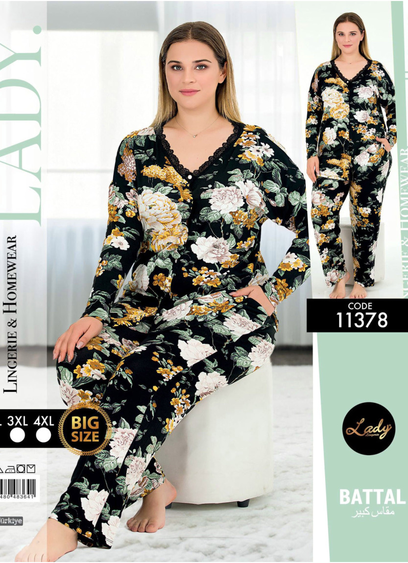 Женский Комплект с Брюками (2XL+3XL+4XL) Lady Lady 11378 Btl Uz — оптом от турецкой фабрики