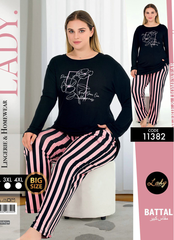 Lady 11382 Btl Uz Pants Homewear Set (2XL+3XL+4XL) — wholesale for boutiques