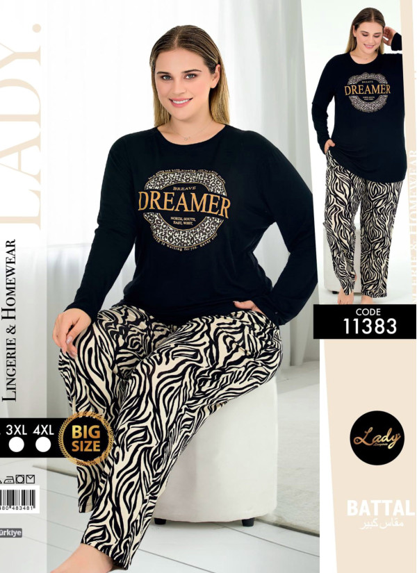 Lady 11383 Btl Uz Pants Homewear Set (2XL+3XL+4XL) — Turkey wholesale collection
