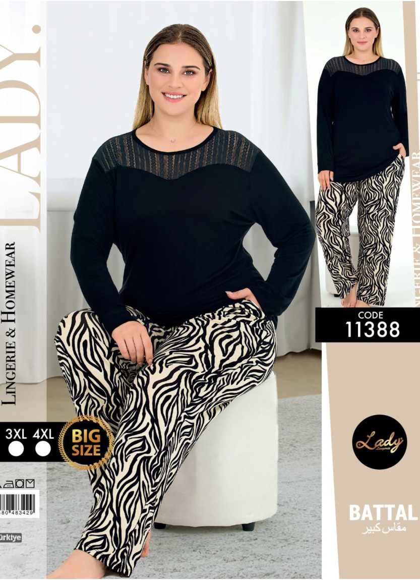 Lady 11388 Btl Uz Pants Homewear Set (2XL+3XL+4XL) — Istanbul wholesale supplier