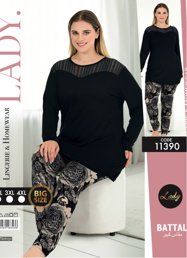 Lady 11390 Btl Uz Pants Homewear Set (2XL+3XL+4XL) — wholesale for boutiques
