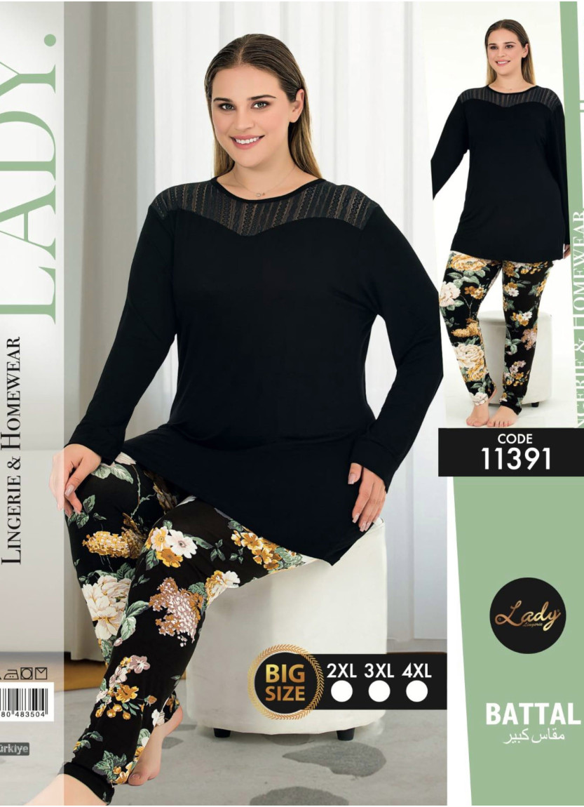 Lady 11391 Btl Uz Pants Homewear Set (2XL+3XL+4XL) — Turkey wholesale collection