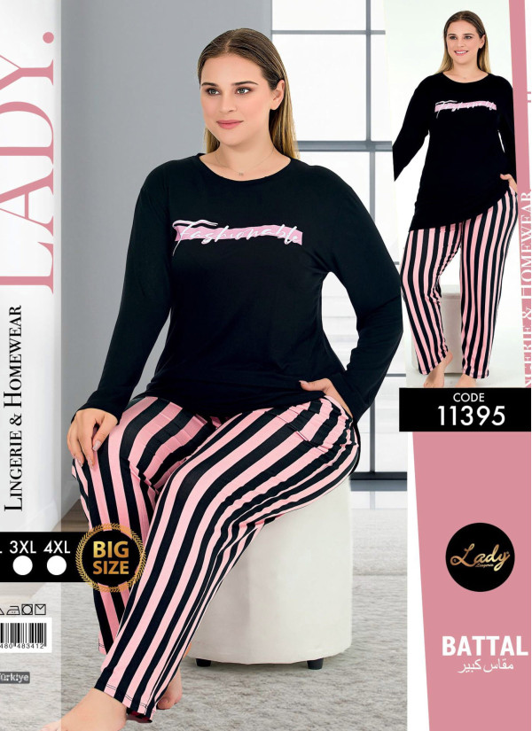 Lady 11395 Btl Uz Pants Homewear Set (2XL+3XL+4XL) — wholesale for boutiques