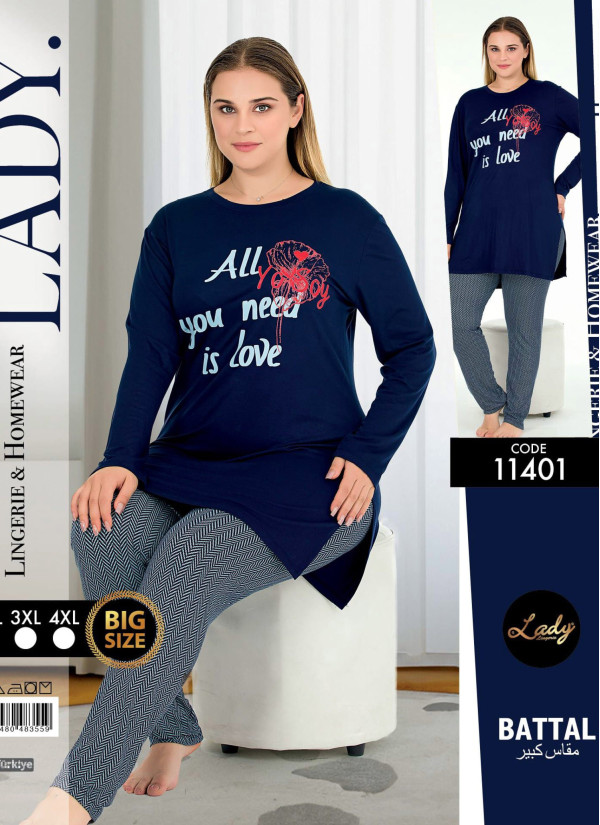 Lady 11401 Btl Uz Pants Homewear Set (2XL+3XL+4XL) — wholesale for boutiques