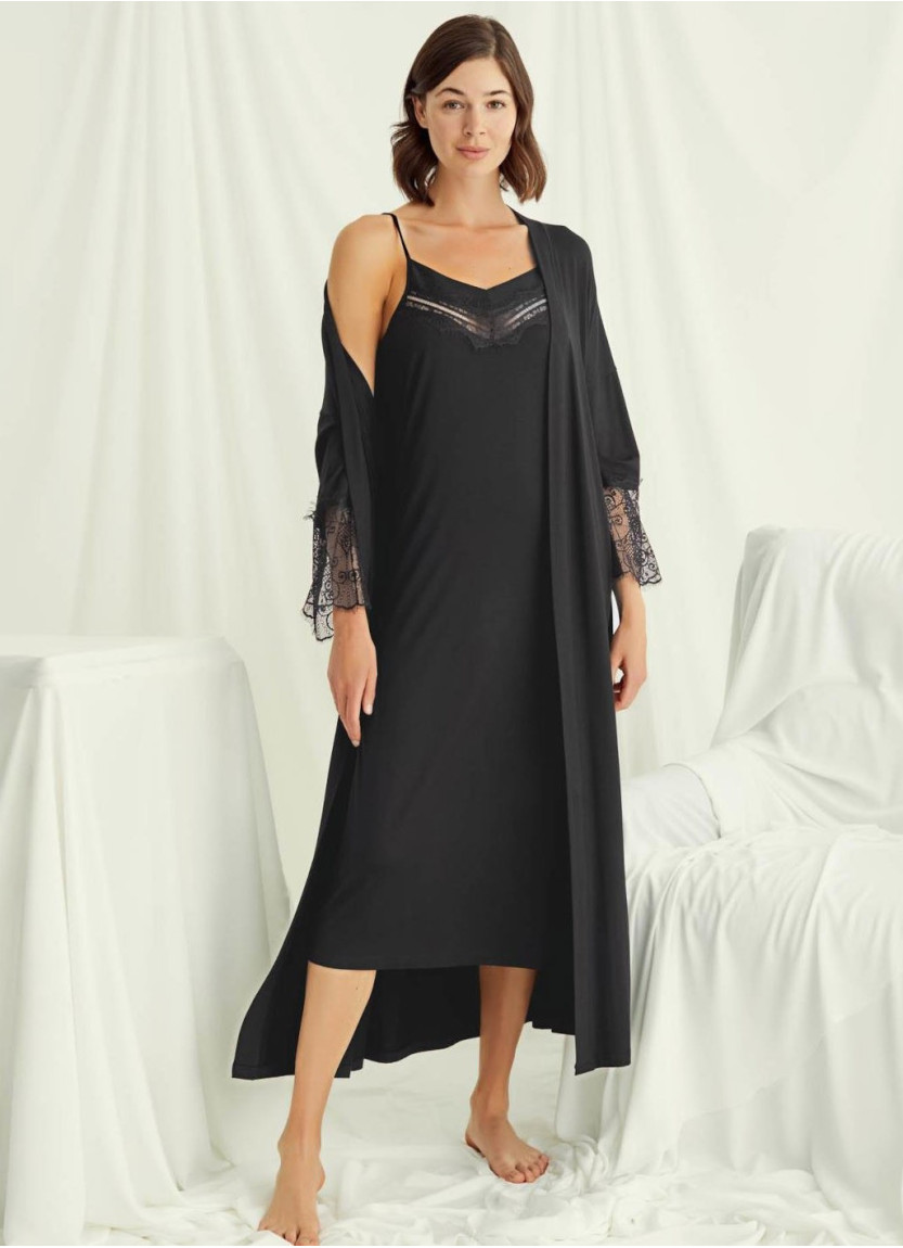 Женский Комплект с Халатом 2-КА (S+M+L+XL+2XL+3XL) MONAMISE Monamise 18507 — турецкий текстиль оптом