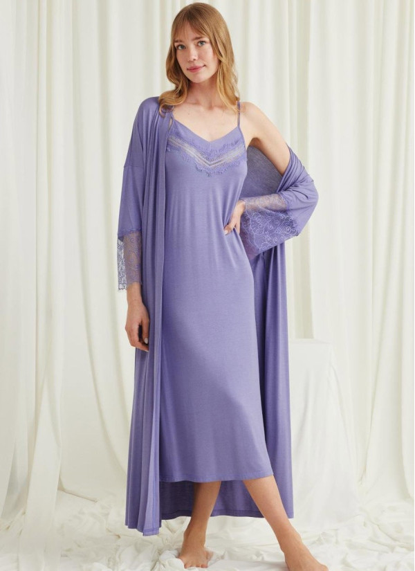 Monamise 18519 Robe Set (S+M+L+XL+2XL+3XL) — factory-direct from Turkey