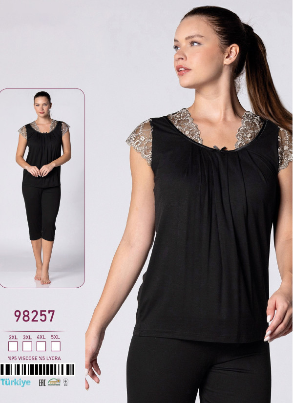 Caroline 98257 Capri Homewear Set (2XL+3XL+4XL+5XL) — Turkish textile wholesale