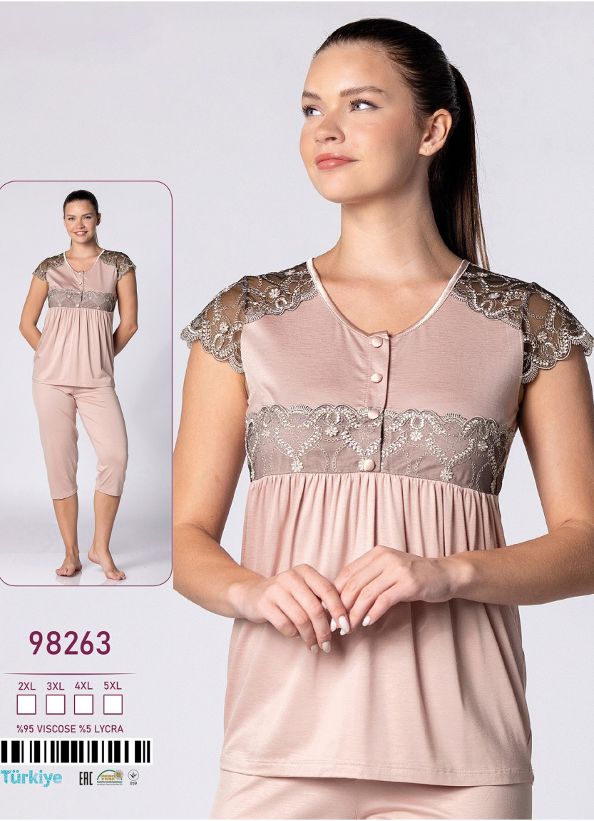 Caroline 98263 Capri Homewear Set (2XL+3XL+4XL+5XL) — Turkish textile wholesale