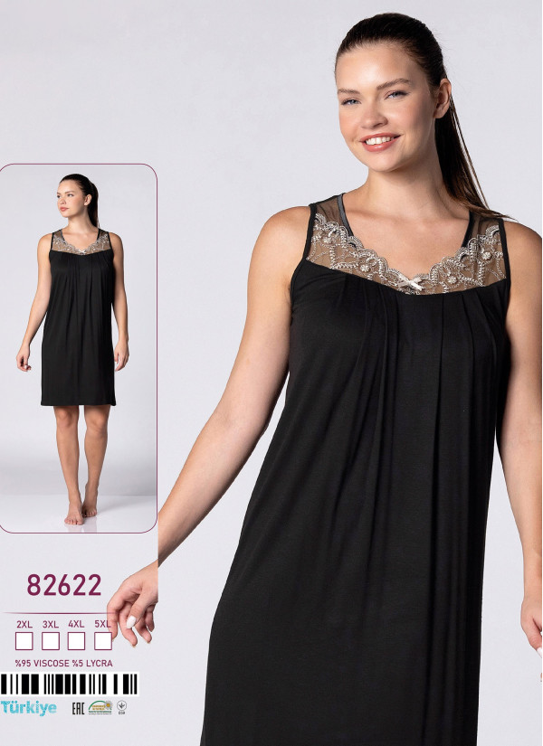Caroline 82622 Nightdress (2XL+3XL+4XL+5XL) — Turkish textile wholesale