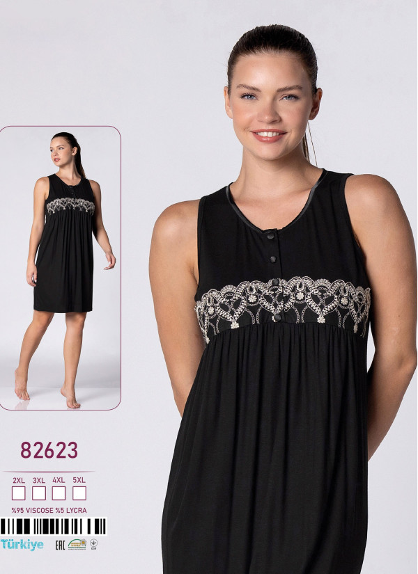 Caroline 82623 Nightdress (2XL+3XL+4XL+5XL) — direct Turkish factory supply