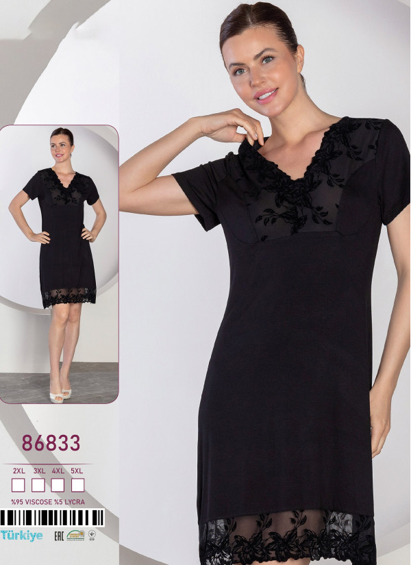 Caroline 86833 Nightdress (2XL+3XL+4XL+5XL) — wholesale from Turkey