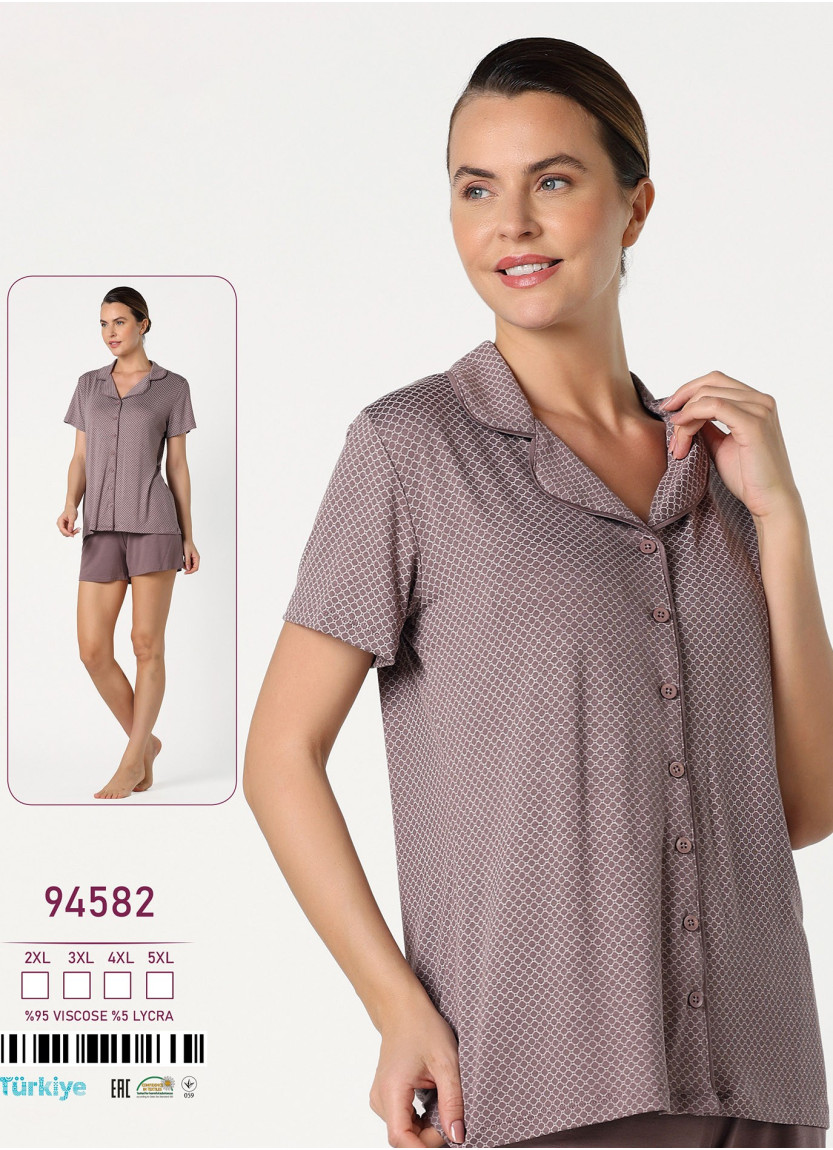Caroline 94582 Shorts Homewear Set (2XL+3XL+4XL+5XL) — wholesale from Turkey