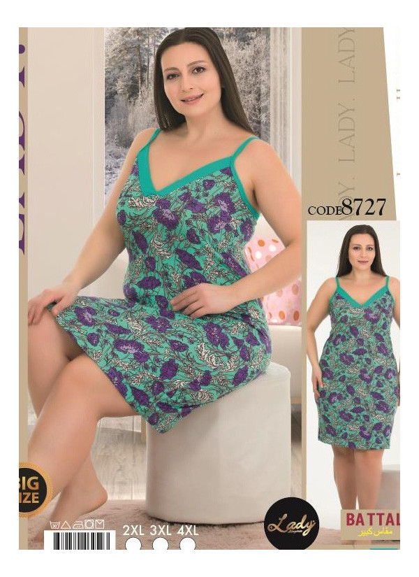 Lady 8727 Nightdress (2XL+3XL+4XL) — Istanbul wholesale supplier