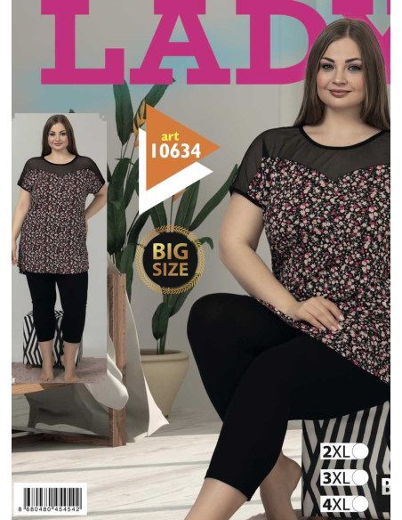 Lady BTL 10634 Capri Homewear Set (2XL+3XL+4XL) — Turkish textile wholesale