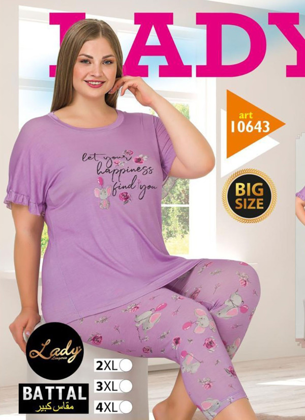 Lady BTL 10643 Capri Homewear Set (2XL+3XL+4XL) — Istanbul wholesale supplier