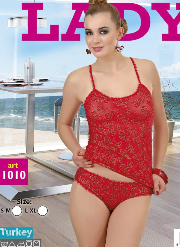Маечка с Трусиками - Женский Комплект 2 ка (S/M+L/XL) Lady Lady 1010 — прямые поставки из Турции