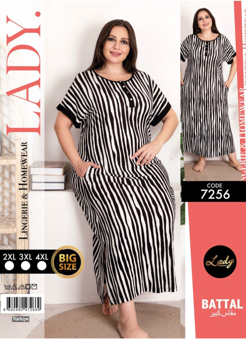 Lady 7256 Nightdress (2XL+3XL+4XL) — Turkey wholesale collection
