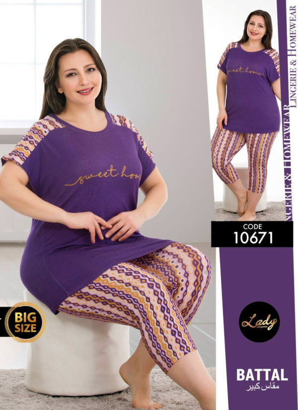 Lady BTL 10671 Capri Homewear Set (2XL+3XL+4XL) — wholesale from Turkey