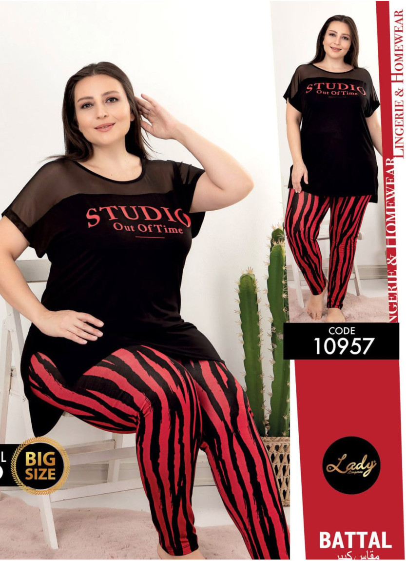 Lady BTL Ksa 10957 Pants Homewear Set (2XL+3XL+4XL) — Turkey wholesale collection