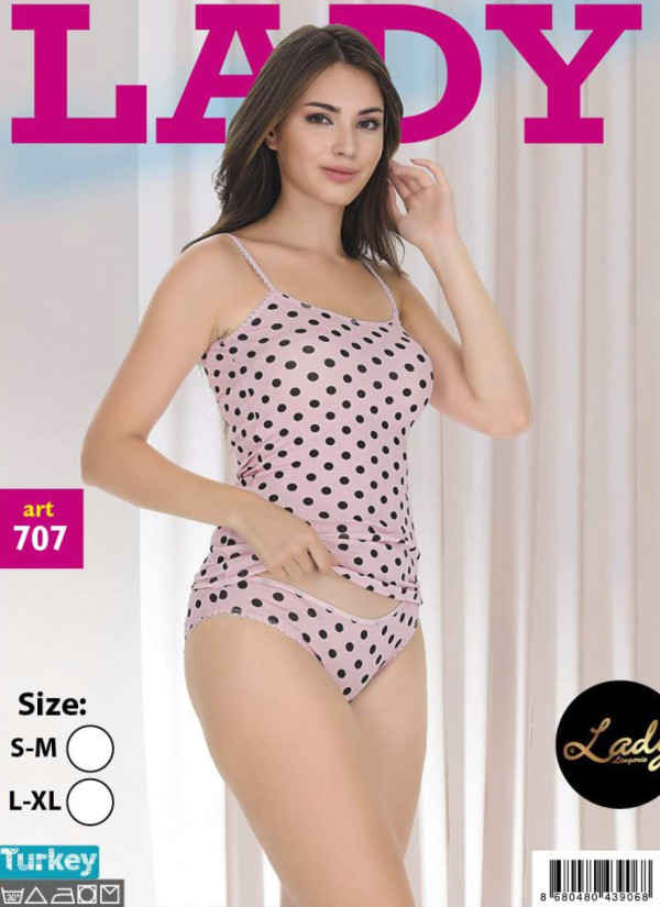 Маечка с Трусиками - Женский Комплект 2 ка (S/M+L/XL) Lady Lady 707 — прямые поставки из Турции