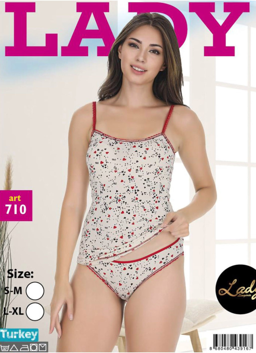 Маечка с Трусиками - Женский Комплект 2 ка (S/M+L/XL) Lady Lady 710 — фабричная коллекция оптом