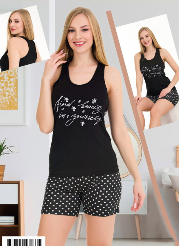 Lady 7717 Shorts Homewear Set (M+L+XL) — Turkish factory wholesale