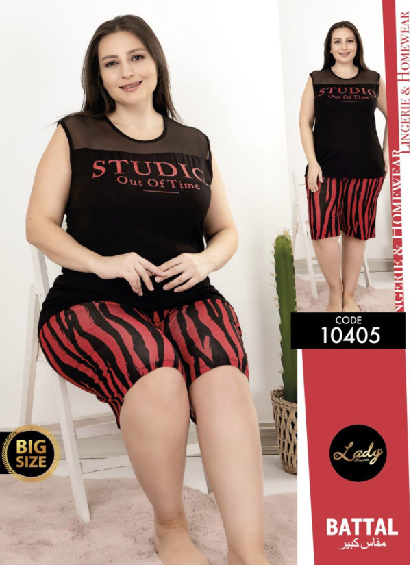 Lady BTL 10405 Shorts Homewear Set (2XL+3XL+4XL) — Turkish factory wholesale