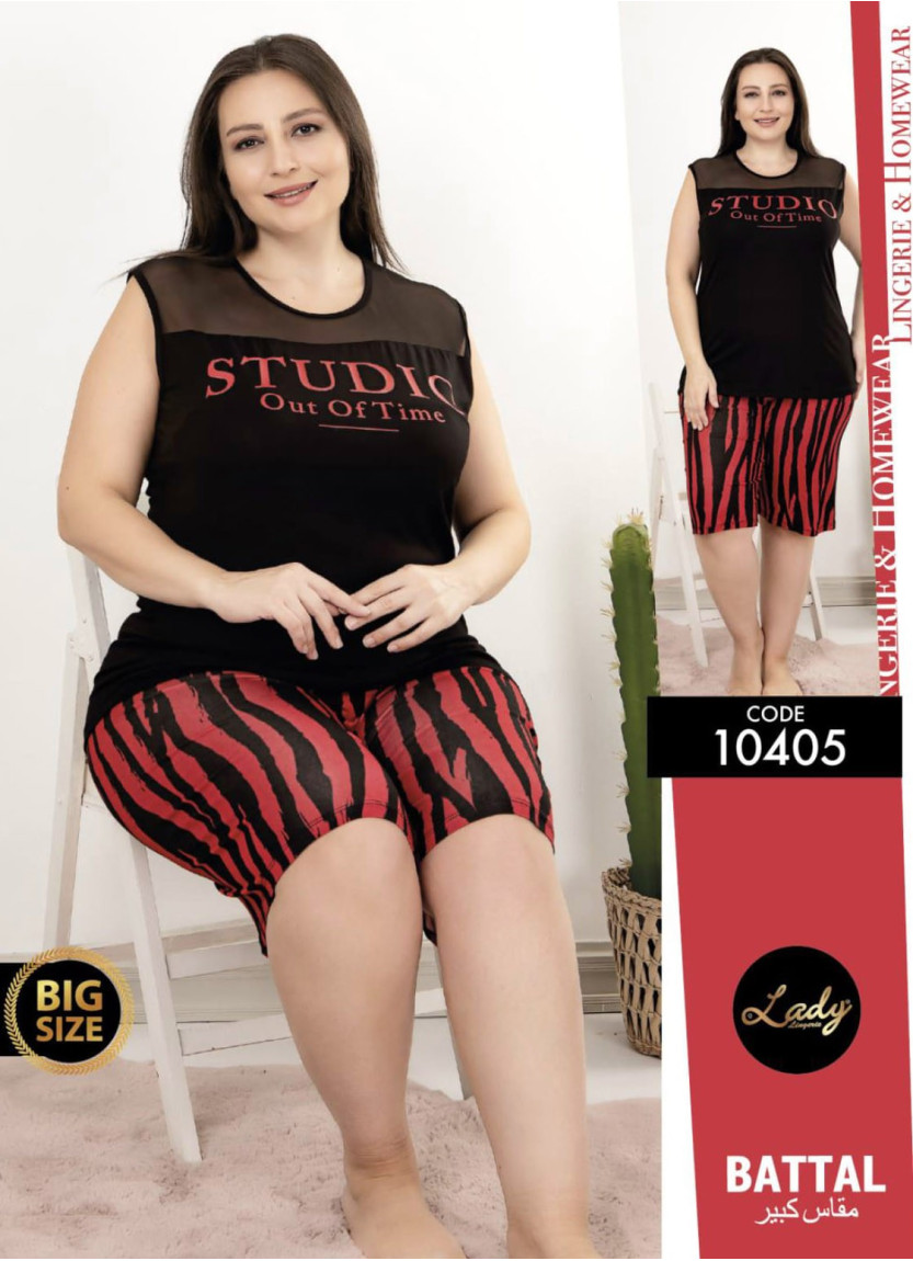 Lady BTL 10405 Shorts Homewear Set (2XL+3XL+4XL) — Turkish factory wholesale