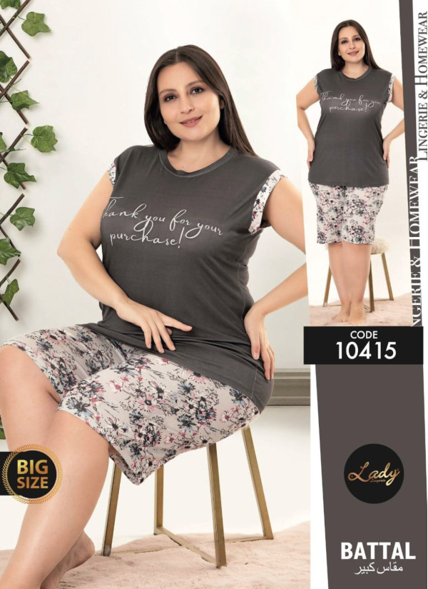 Lady BTL 10415 Shorts Homewear Set (2XL+3XL+4XL) — Turkey wholesale collection