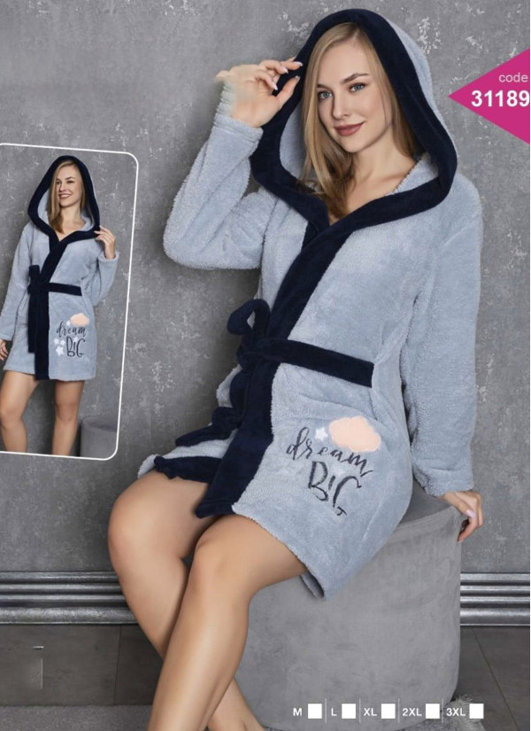 Lady 31189 Welsoft Women's Robe (M+L+XL+2XL+3XL) — Turkey wholesale collection