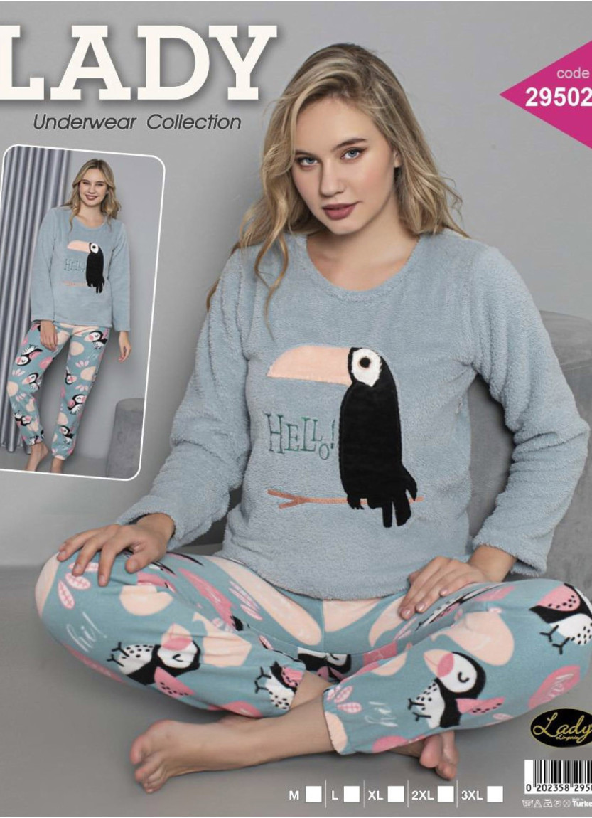 Пижама Женская Велсофт Полар Флис (M+L+XL+2XL+3XL) Lady 29502 — фабричная коллекция оптом