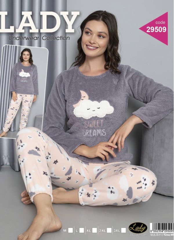 Lady 29509 Welsoft Women's Pajama Set (M+L+XL+2XL+3XL) — Turkish factory wholesale