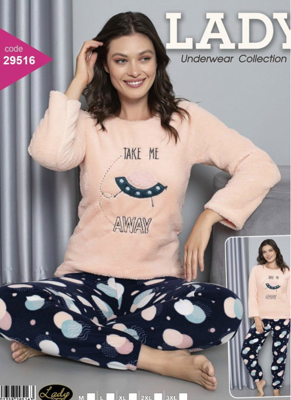 Lady 29516 Welsoft Women's Pajama Set (M+L+XL+2XL+3XL) — Turkish factory wholesale