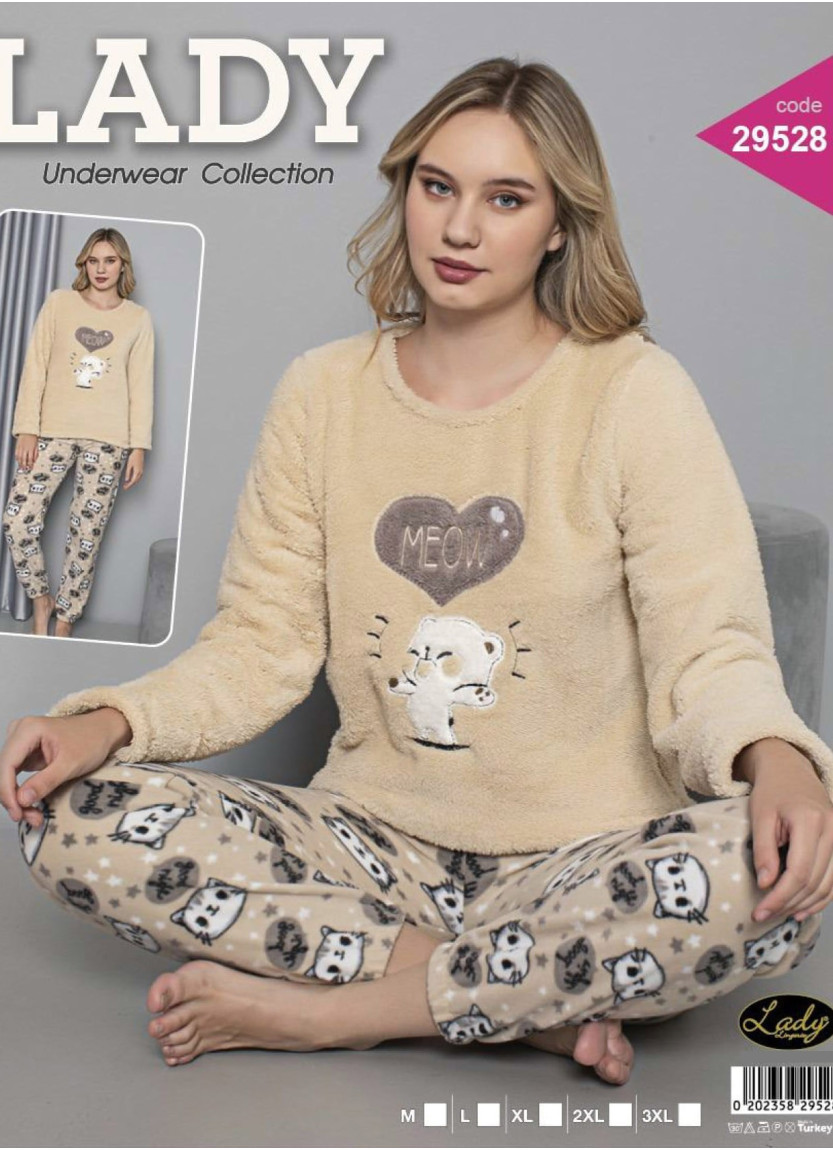 Пижама Женская Велсофт Полар Флис (M+L+XL+2XL+3XL) Lady 29528 — оптом от турецкой фабрики